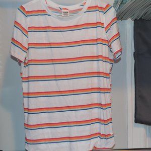 PINK rainbow stripes T-shirt.